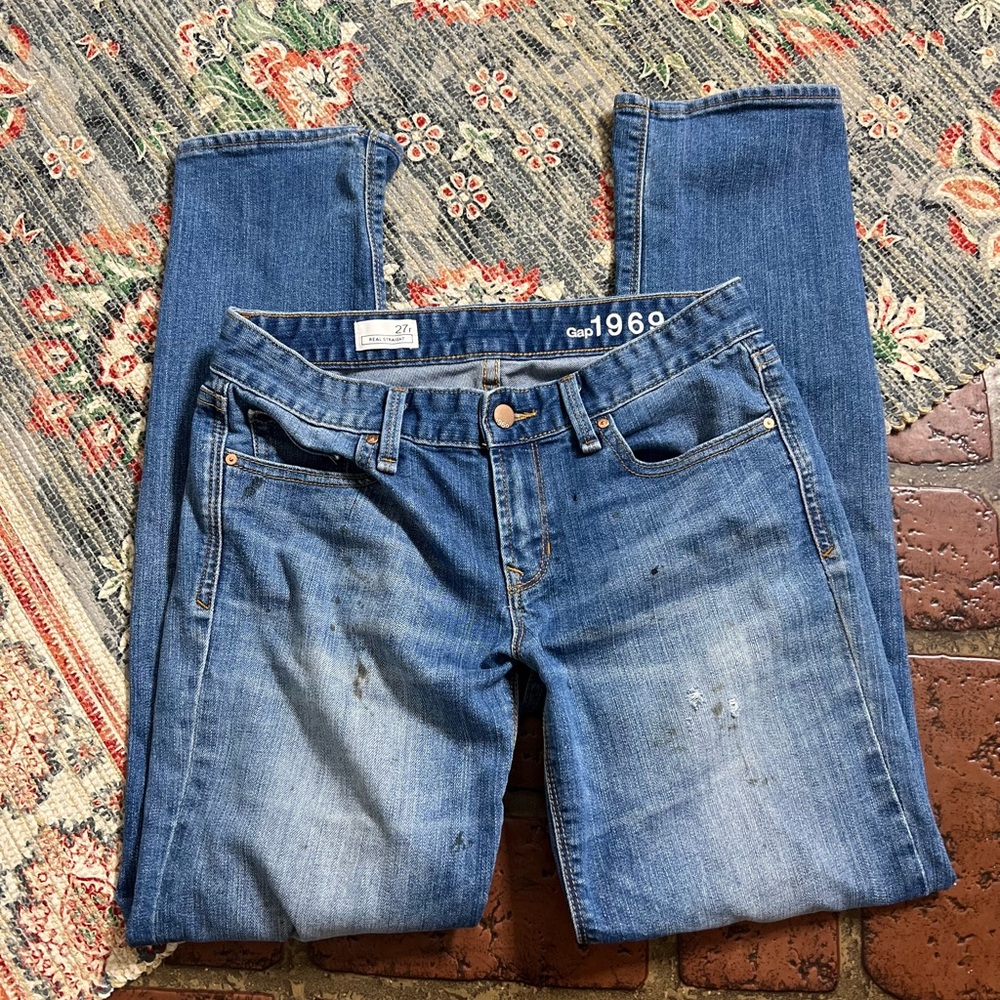 Gap real straight DIY rescue denim jeans
